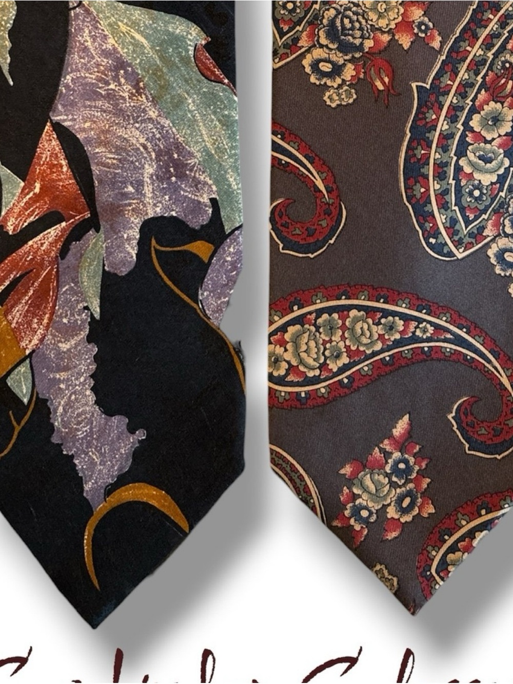Classic Paisley and Abstract Pattern Men’s Ties - Black, Burgundy, Purple